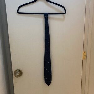 Source Unknown Navy Blue Tie with Red Dots